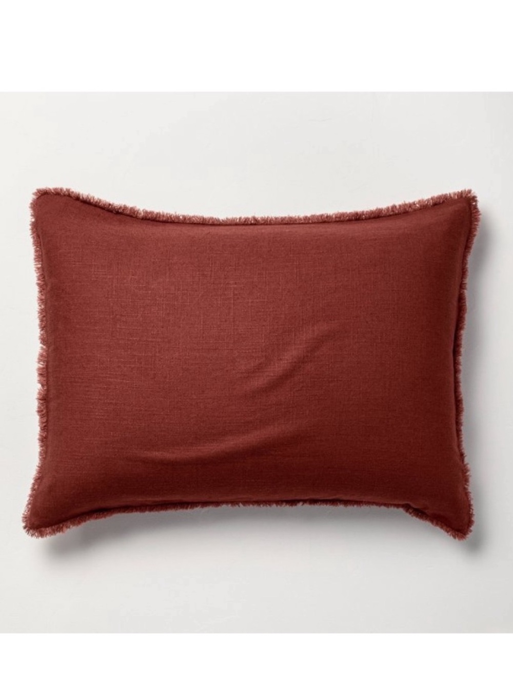 Casaluna Linen Blend King Pillow Sham Set in Rust